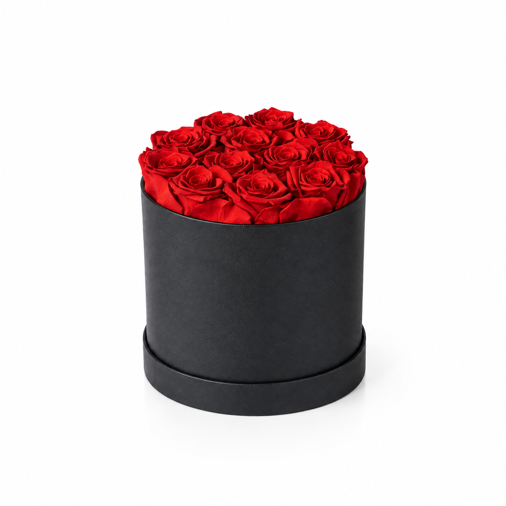 Caja Redonda Premium 12 Rosas