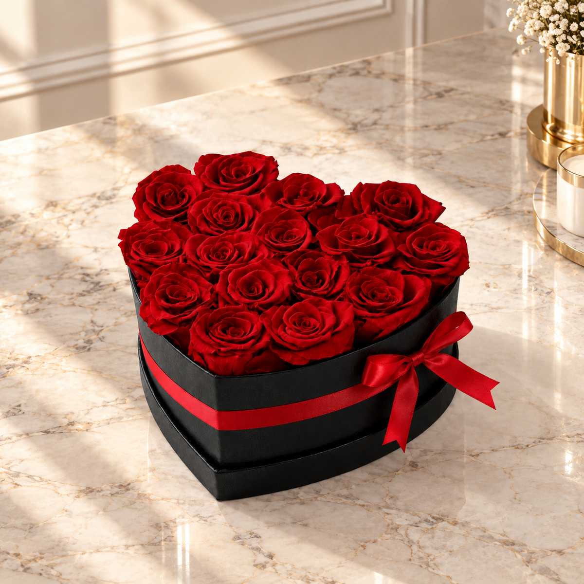 Corazón Rojo Premium 16 Rosas