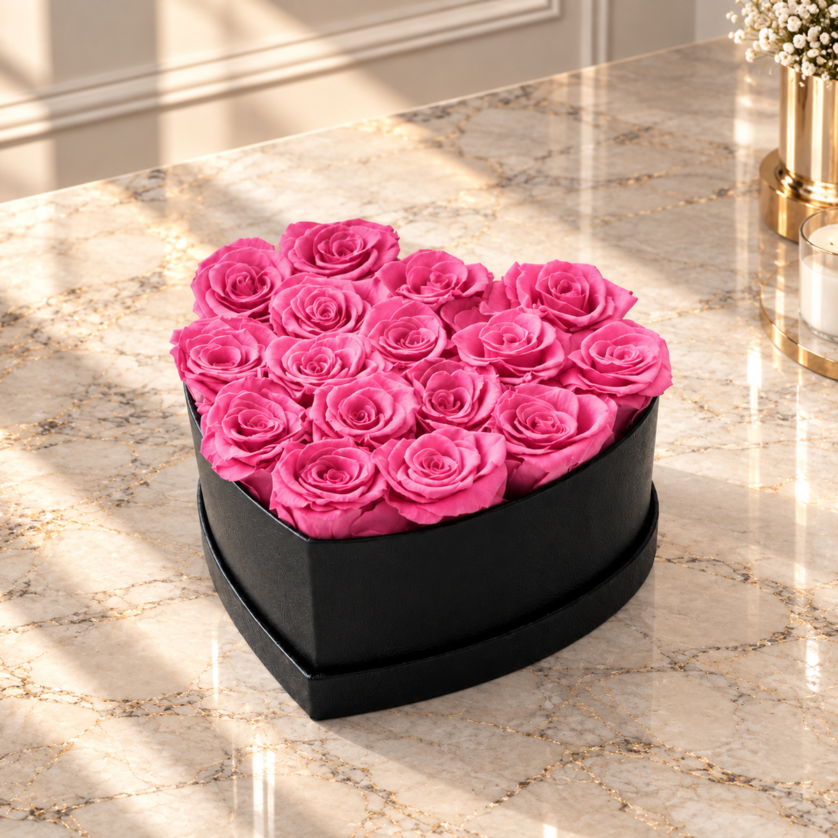 Corazón Rosa Premium 16 Rosas