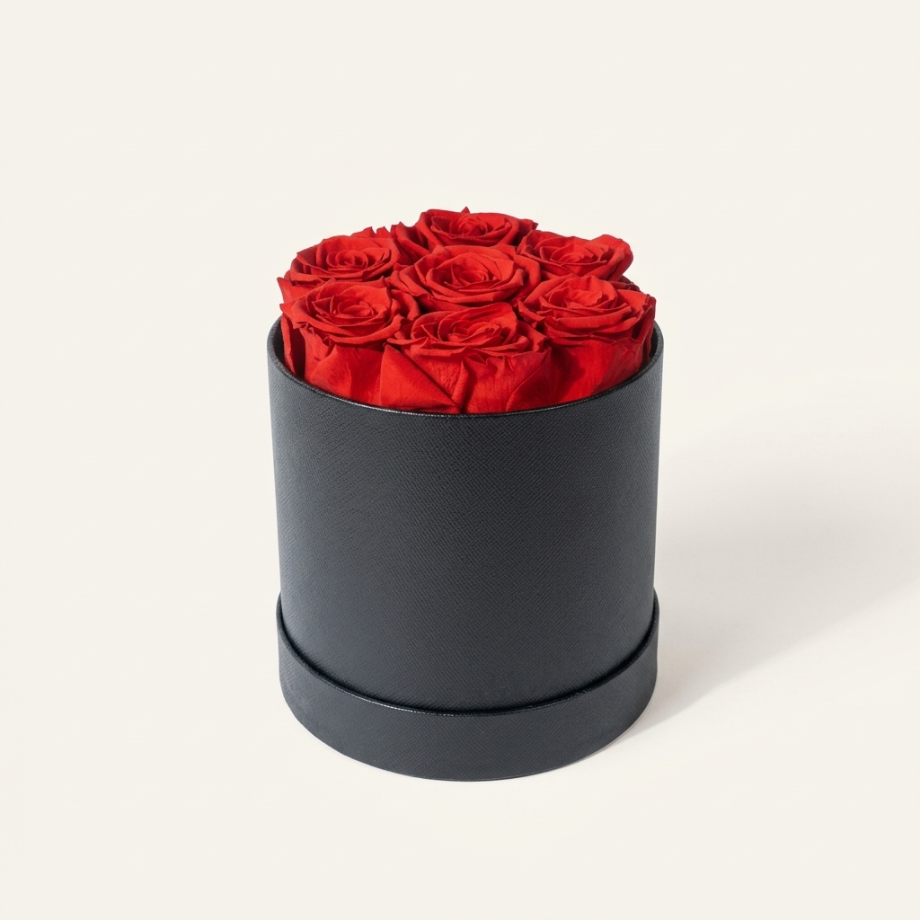 Caja Redonda Premium 7 Rosas