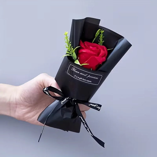 1PC Romantic Mini Rose Bouquet - the Perfect Choice for Valentine'S Day, Birthday and Wedding Decorations Made of Polyester