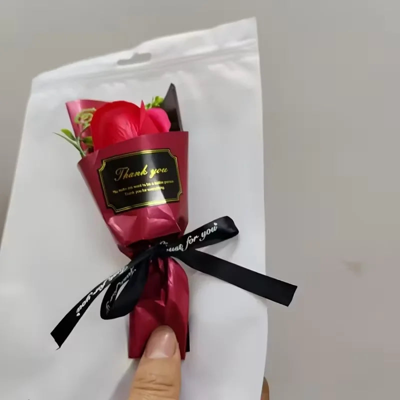 1PC Romantic Mini Rose Bouquet - the Perfect Choice for Valentine'S Day, Birthday and Wedding Decorations Made of Polyester