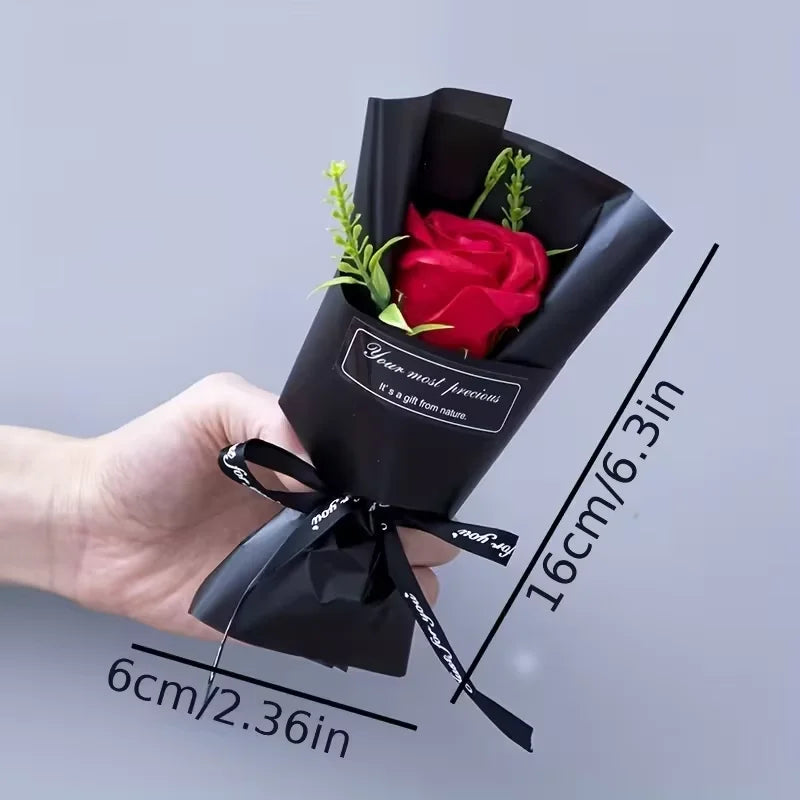1PC Romantic Mini Rose Bouquet - the Perfect Choice for Valentine'S Day, Birthday and Wedding Decorations Made of Polyester