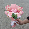 Anime Winnie the Pooh Pig Elephant Handmade Flower Bouquet Plush Doll Wedding Graduation Valentine Christmas Birthday Gifts